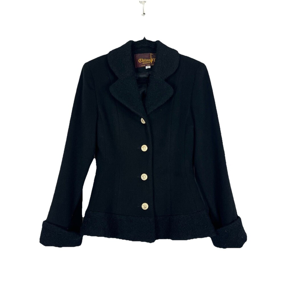Vintage Chivalry Wool Jacket Made in USA Gold Crest Buttons Equestrian Style XS - Picture 2 of 14